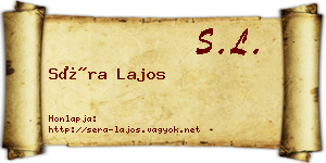 Séra Lajos névjegykártya